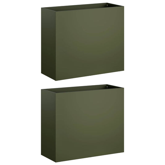Garden Planter 2 pcs Olive Green 50 x 20 x 40 cm