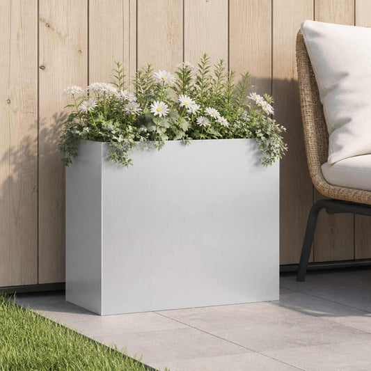 Garden Planter Silver 50 x 20 x 40 cm Galvanised Steel