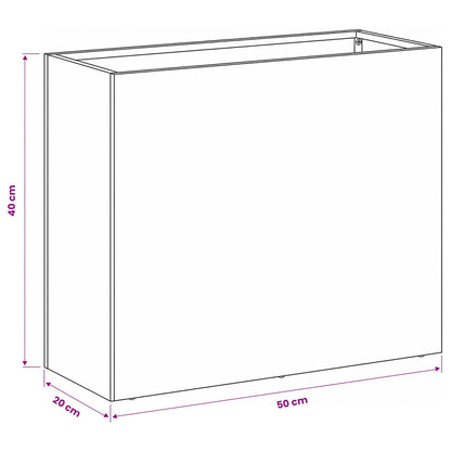 Garden Planter 2 pcs Silver 50 x 20 x 40 cm Galvanised Steel