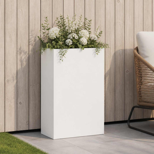 Garden Planter White 50 x 20 x 75 cm Cold-rolled Steel