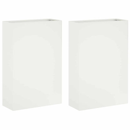 Garden Planter 2 pcs White 50 x 20 x 75 cm Cold-rolled Steel