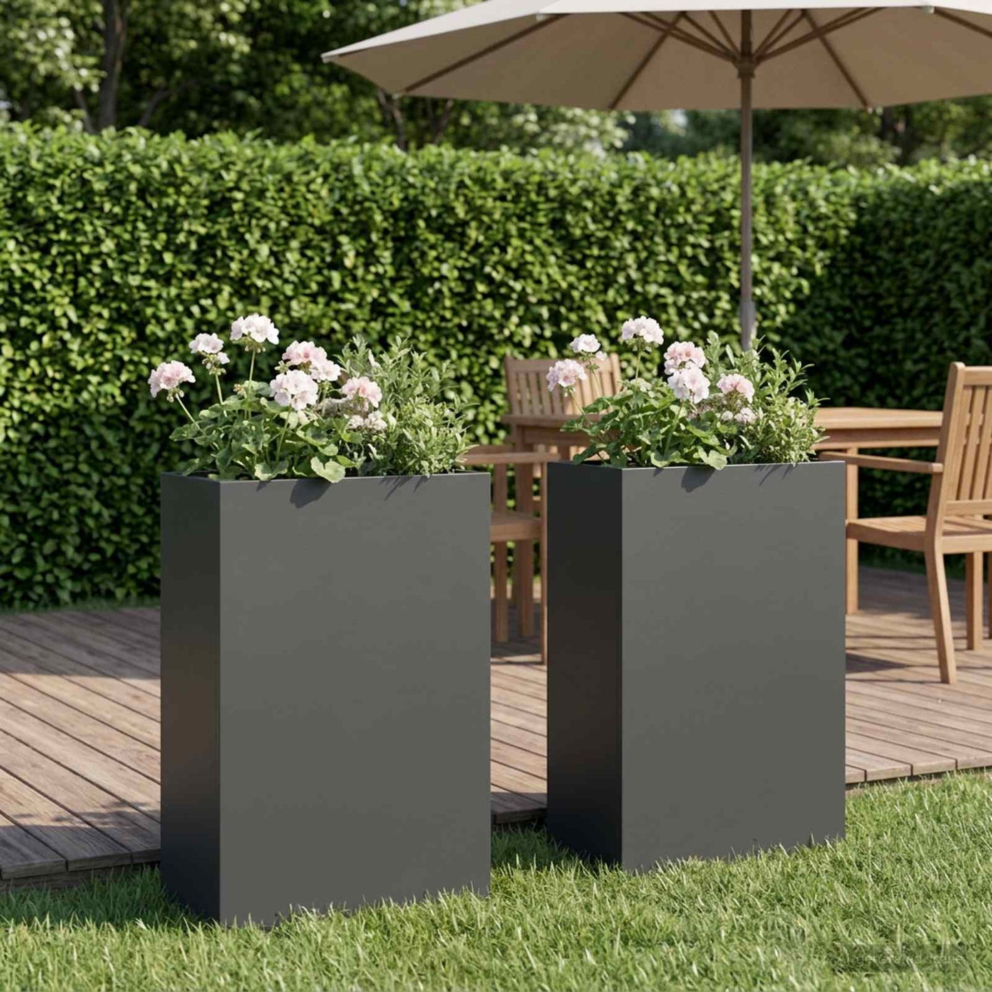 Garden Planter 2 pcs Anthracite 50 x 20 x 75 cm