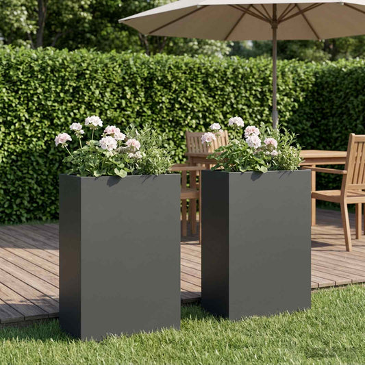 Garden Planter 2 pcs Anthracite 50 x 20 x 75 cm