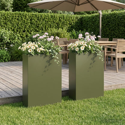 Garden Planter 2 pcs Olive Green 50 x 20 x 75 cm
