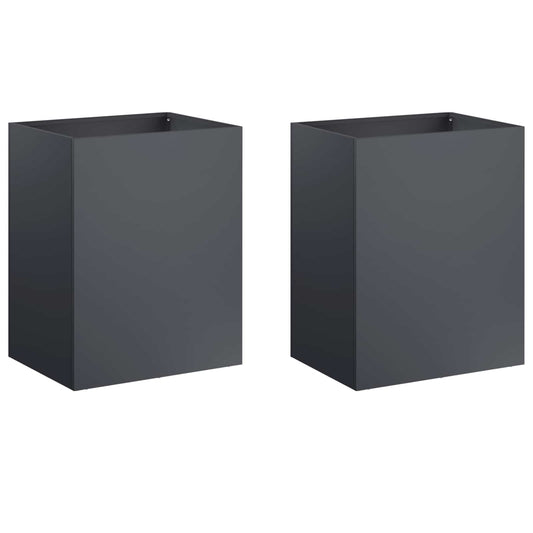 Garden Planter 2 pcs Anthracite 40 x 30 x 40 cm