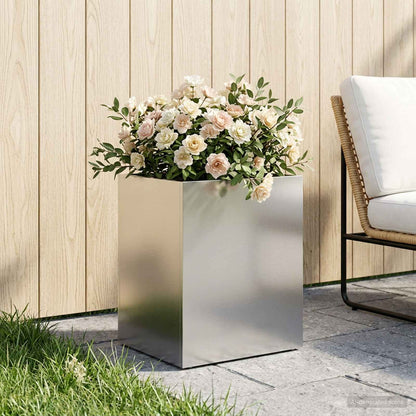Garden Planter Silver 40 x 30 x 40 cm Stainless Steel