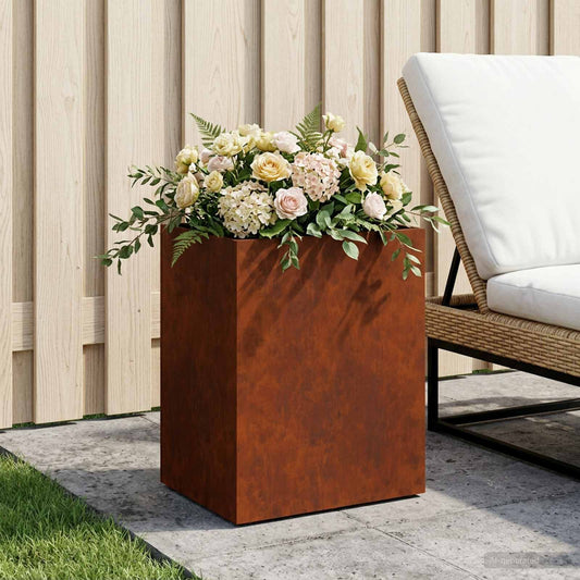 Garden Planter Rusty 40 x 30 x 40 cm Weathering Steel