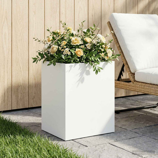 Garden Planter White 40 x 30 x 50 cm Cold-rolled Steel