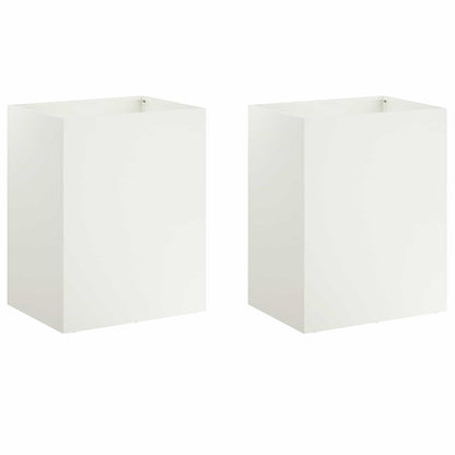 Garden Planter 2 pcs White 40 x 30 x 50 cm Cold-rolled Steel