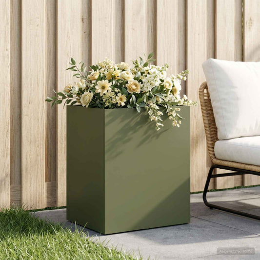 Garden Planter Olive Green 40 x 30 x 50 cm Cold-rolled Steel