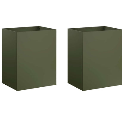 Garden Planter 2 pcs Olive Green 40 x 30 x 50 cm