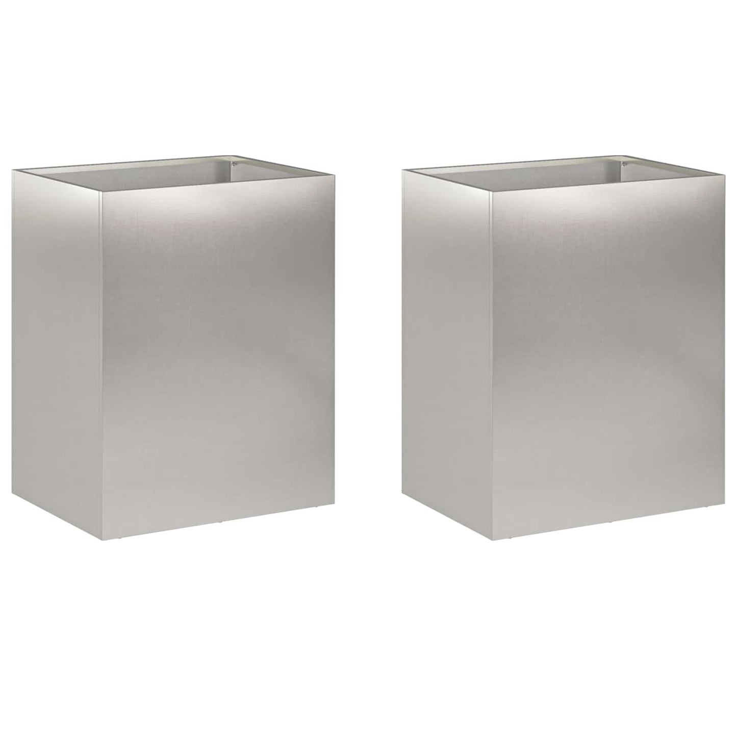Garden Planter 2 pcs Silver 40 x 30 x 50 cm Stainless Steel