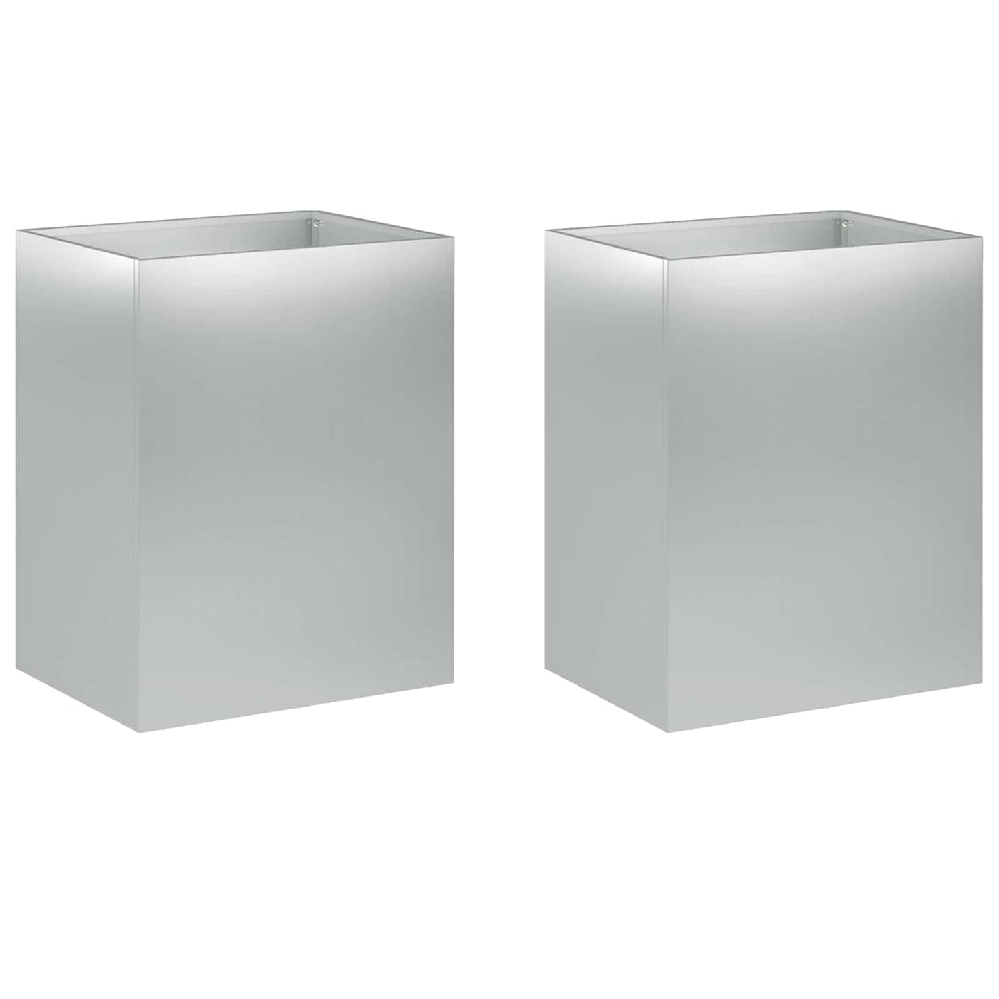 Garden Planter 2 pcs Silver 40 x 30 x 50 cm Galvanised Steel