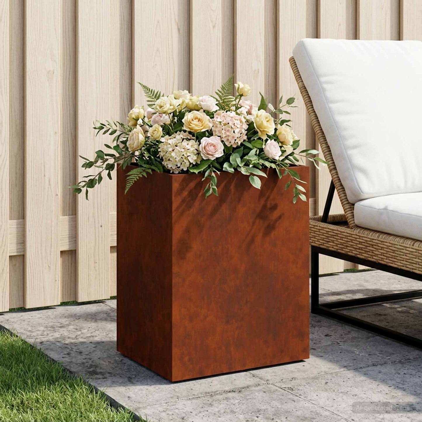 Garden Planter Rusty 40 x 30 x 50 cm Weathering Steel