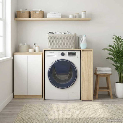 Wash Machine Cabinet with Storage Sonoma oak 87 x 60 x 89 cm