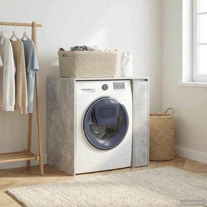 Wash Machine Cabinet with Storage Concrete gray 87 x 60 x 89 cm