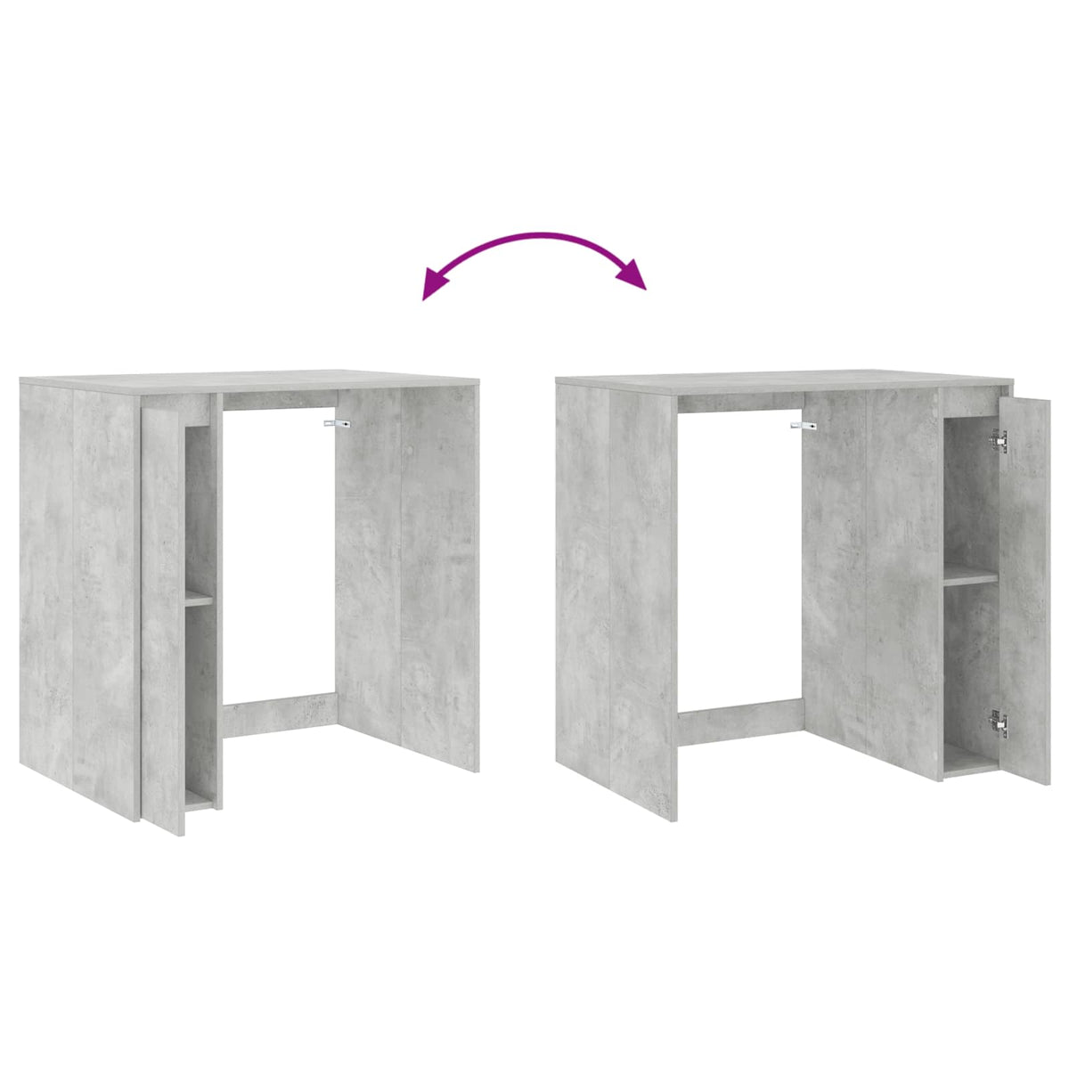 Wash Machine Cabinet with Storage Concrete gray 87 x 60 x 89 cm
