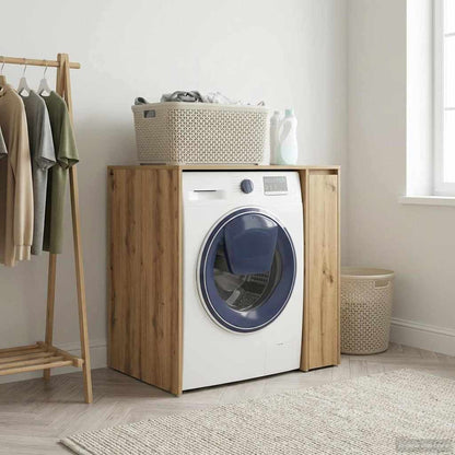 Wash Machine Cabinet with Storage Artisan Oak 87 x 60 x 89 cm
