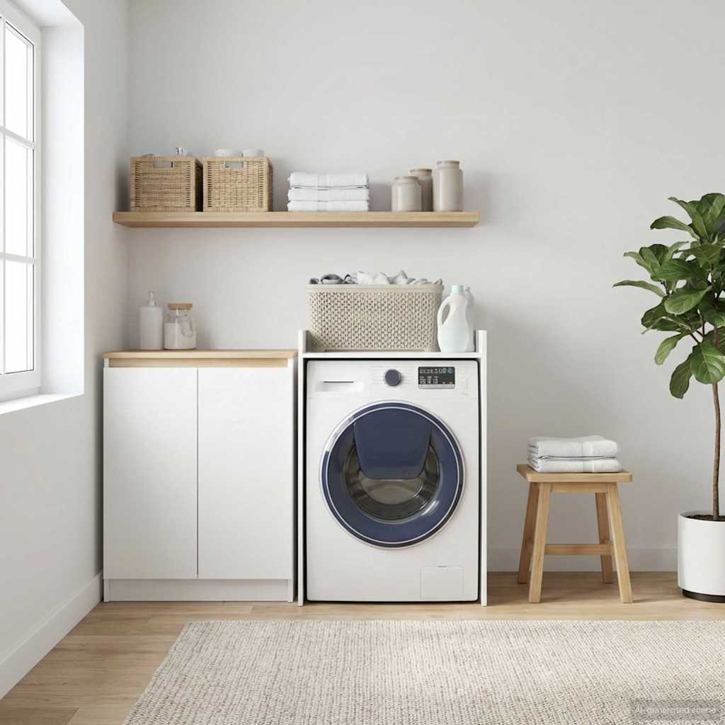 Wash Machine Cabinet White 67.5 x 62 x 97 cm Engineered wood