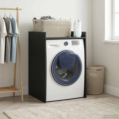 Wash Machine Cabinet with Storage Black Oak 67.5 x 62 x 97 cm