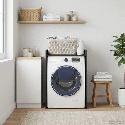 Wash Machine Cabinet with Storage Black Oak 67.5 x 62 x 97 cm