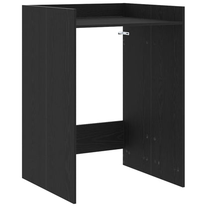 Wash Machine Cabinet with Storage Black Oak 67.5 x 62 x 97 cm