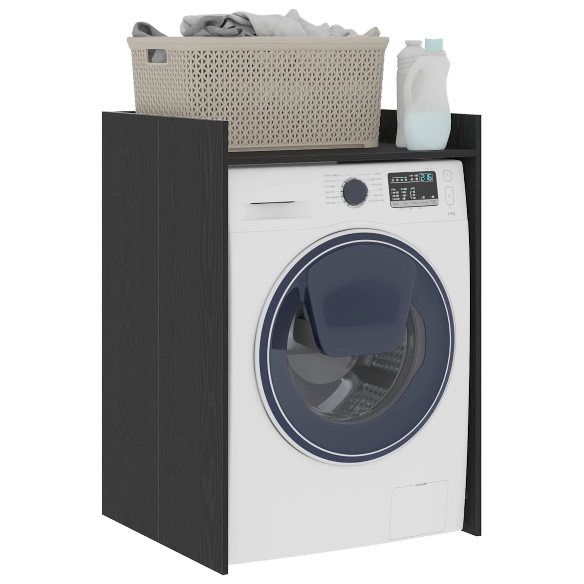 Wash Machine Cabinet with Storage Black Oak 67.5 x 62 x 97 cm