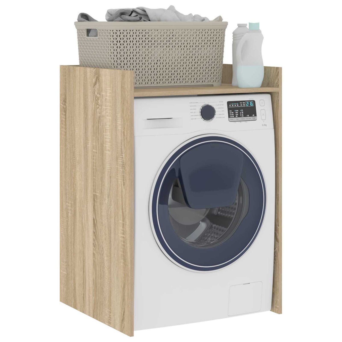 Wash Machine Cabinet with Storage Sonoma Oak 67.5 x 62 x 97 cm