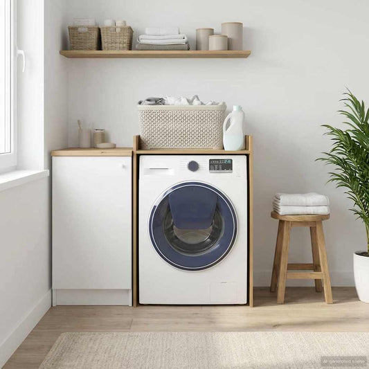 Wash Machine Cabinet with Storage Artisan Oak 67.5 x 62 x 97 cm
