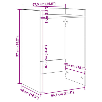 Wash Machine Cabinet Concrete Grey 67.5 x 48 x 97 cm
