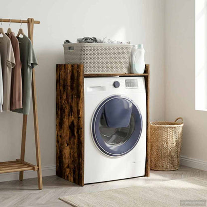 Wash Machine Cabinet with Storage Smoked Oak 67.5 x 48 x 97 cm