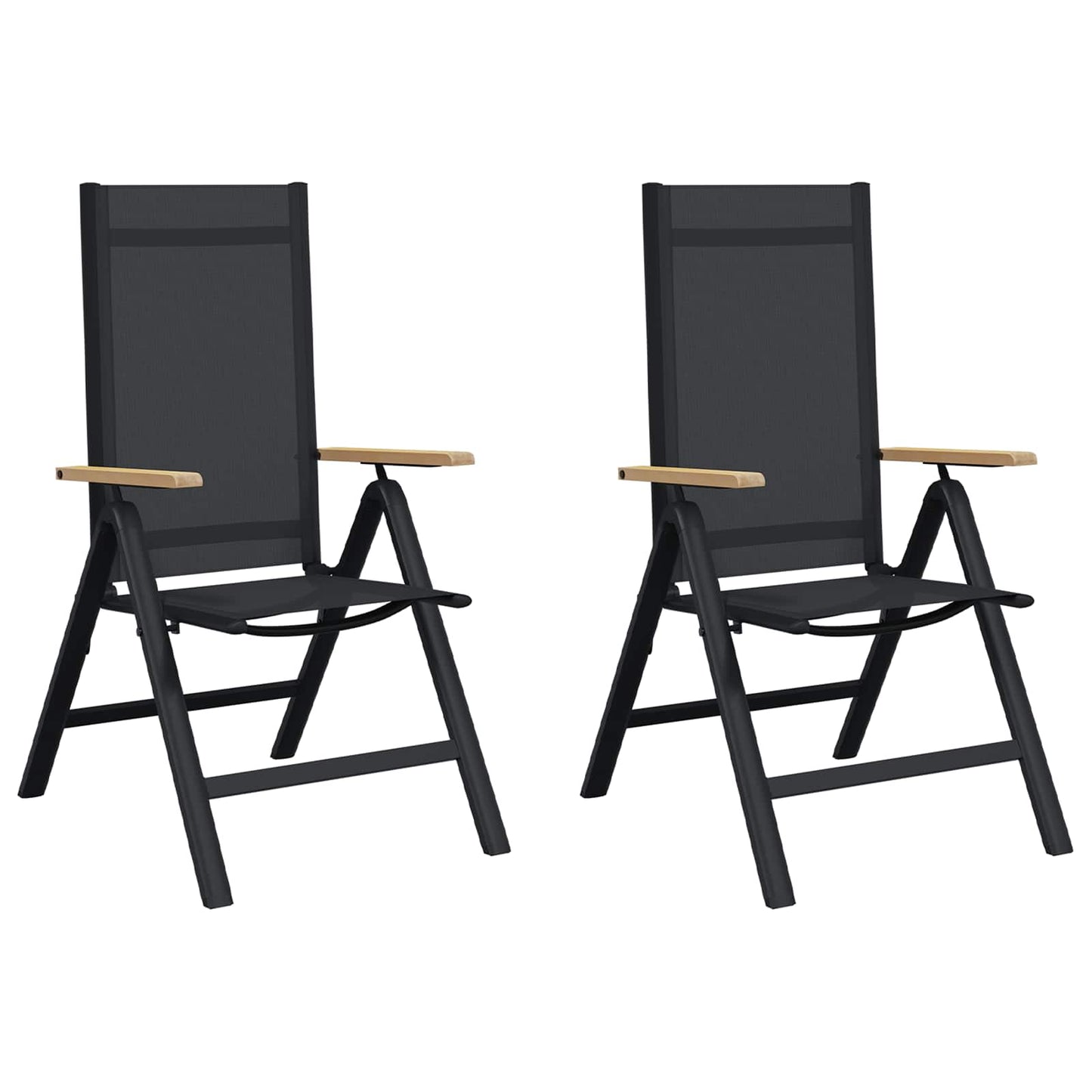 Reclining Garden Chairs 2 pcs Black 58 x 73 x 111.5 cm