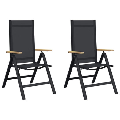 Reclining Garden Chairs 2 pcs Black 58 x 73 x 111.5 cm