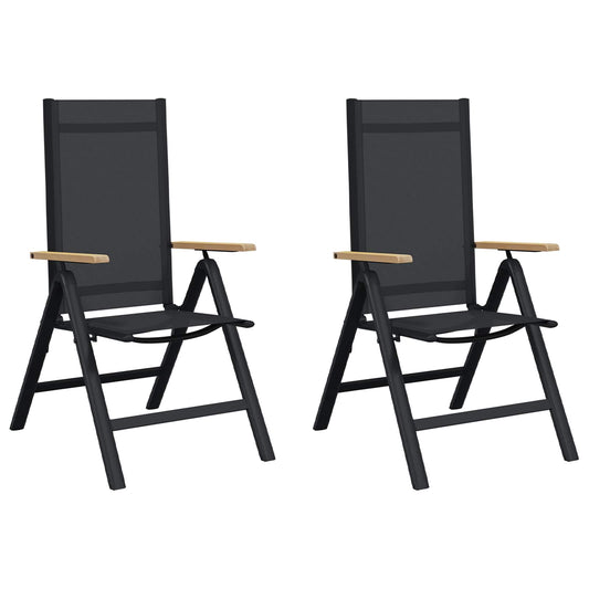 Reclining Garden Chairs 2 pcs Black 58 x 73 x 111.5 cm