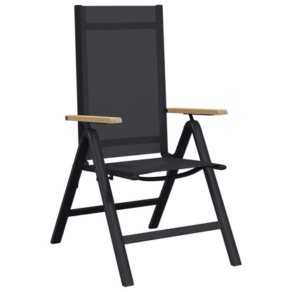 Reclining Garden Chairs 2 pcs Black 58 x 73 x 111.5 cm