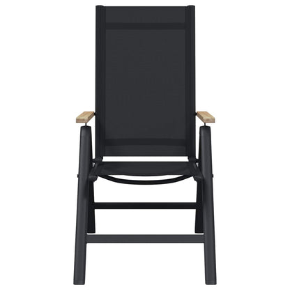 Reclining Garden Chairs 2 pcs Black 58 x 73 x 111.5 cm