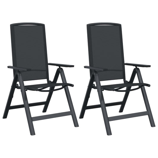 Reclining Garden Chairs 2 pcs Black 58 x 71 x 112 cm Textilene