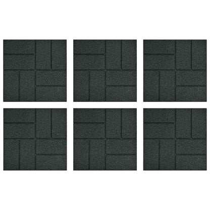 Stepping Stone 6 pcs Black 40.5 x 40.5 x 2 cm Rubber