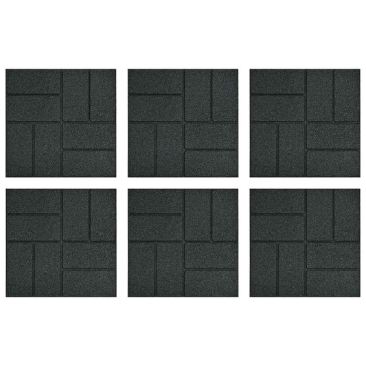 Stepping Stone 6 pcs Black 40.5 x 40.5 x 2 cm Rubber