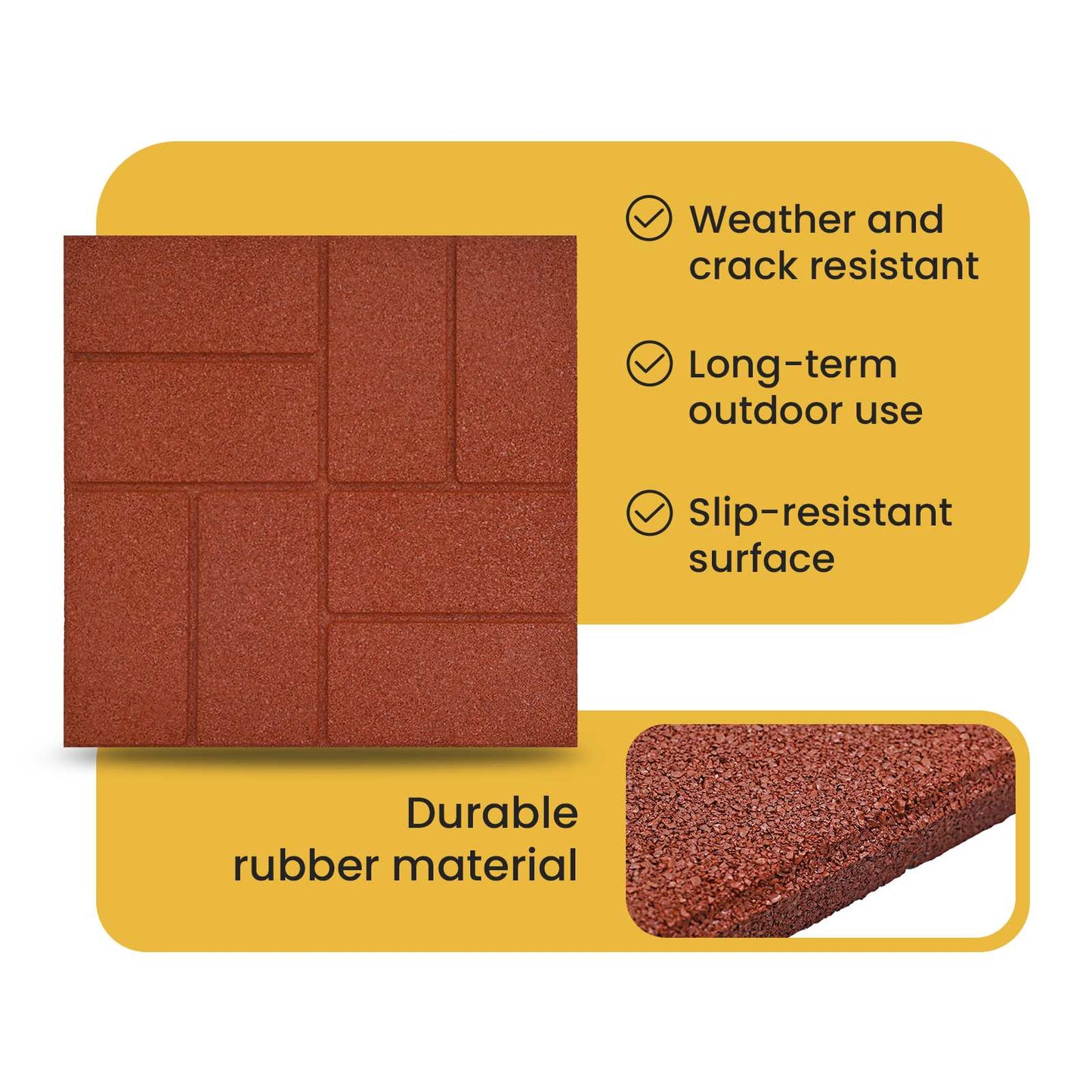 Stepping Stone 6 pcs Red 40.5 x 40.5 x 2 cm Rubber