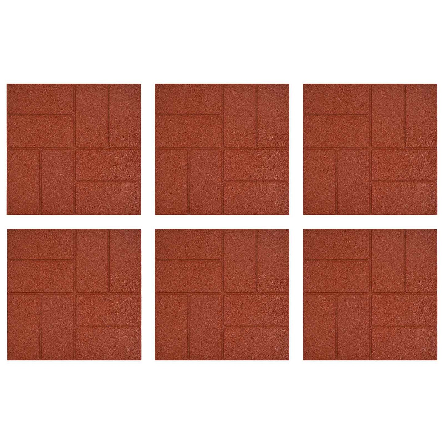 Stepping Stone 6 pcs Red 40.5 x 40.5 x 2 cm Rubber