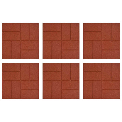 Stepping Stone 6 pcs Red 40.5 x 40.5 x 2 cm Rubber