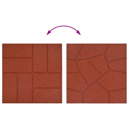 Stepping Stone 6 pcs Red 40.5 x 40.5 x 2 cm Rubber