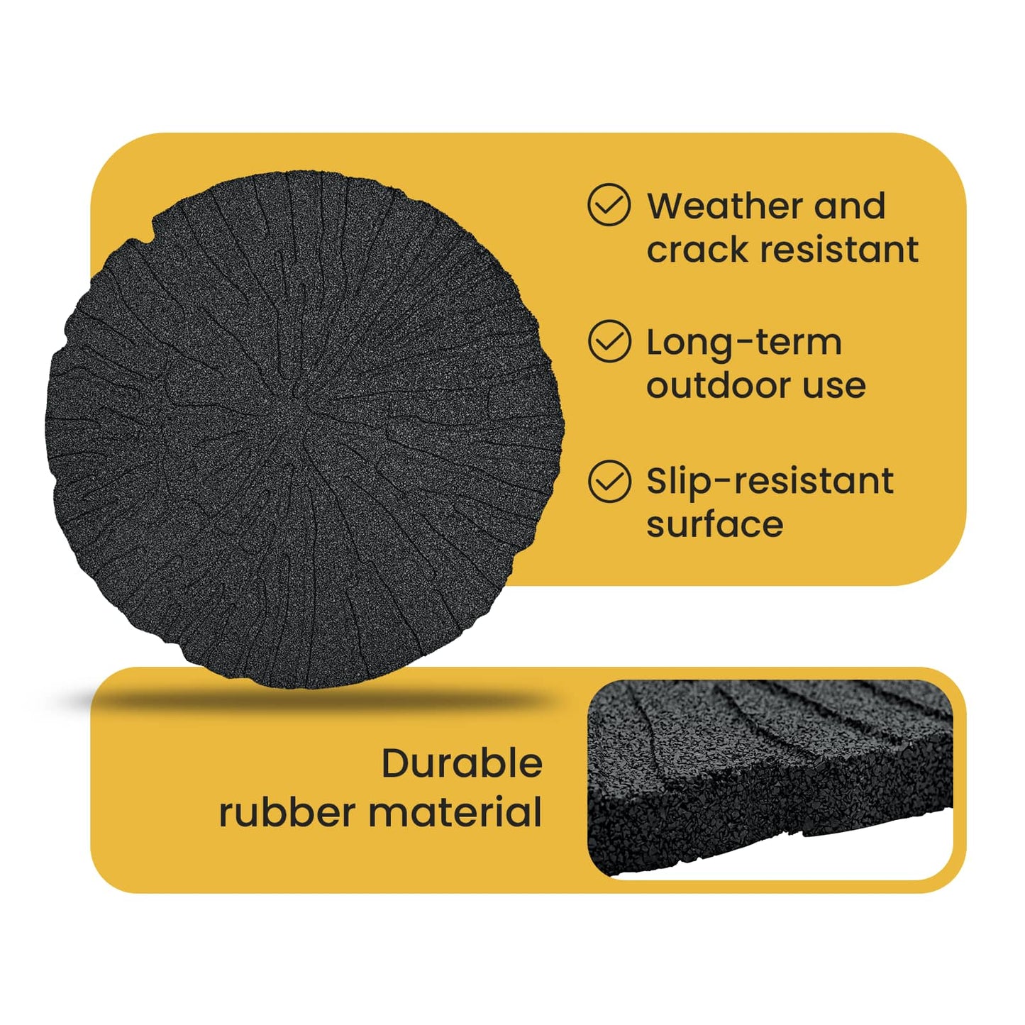 Stepping Stone 6 pcs Black Ø 45 x 1.8 cm Rubber