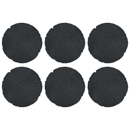 Stepping Stone 6 pcs Black Ø 45 x 1.8 cm Rubber