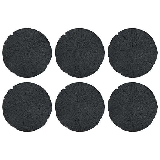 Stepping Stone 6 pcs Black Ø 45 x 1.8 cm Rubber