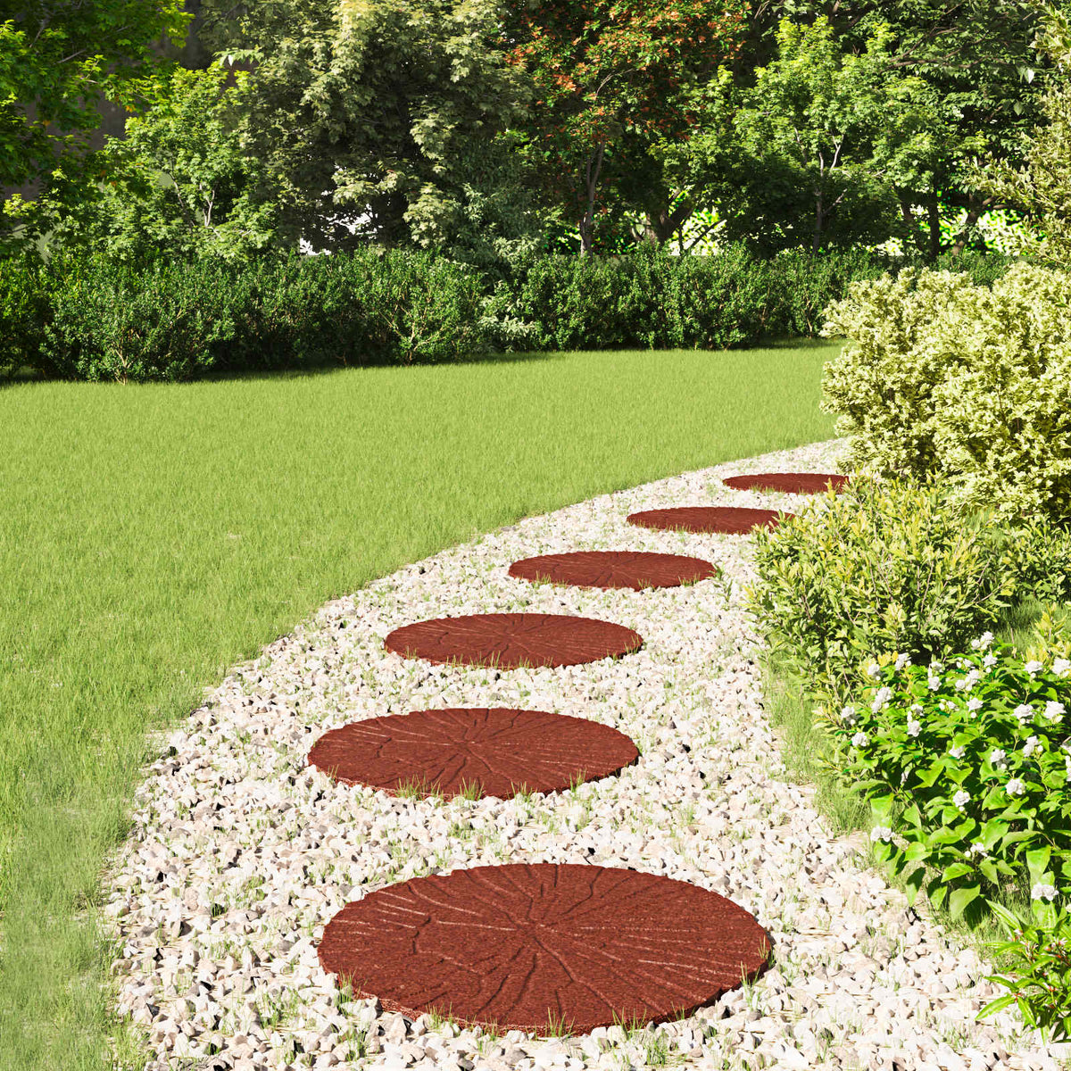Stepping Stone 6 pcs Red Ø 45 x 1.8 cm Rubber