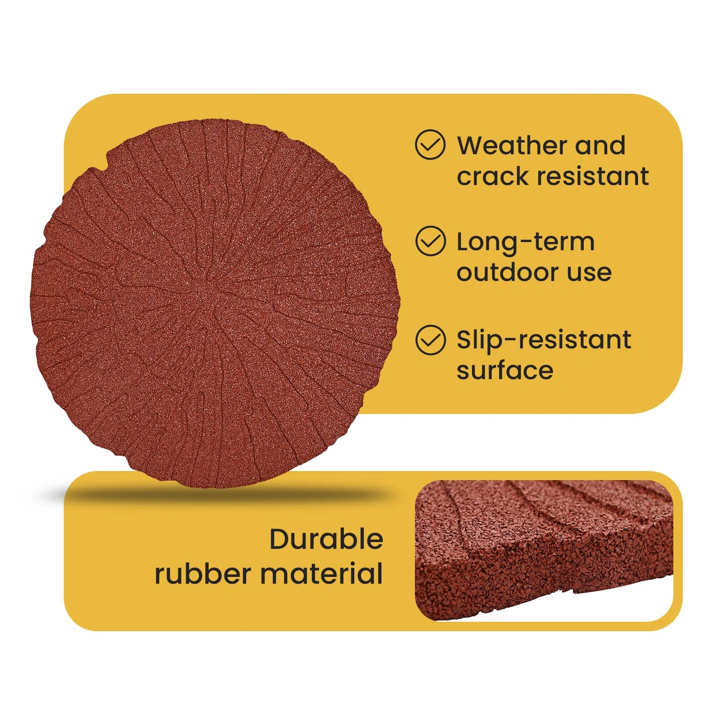 Stepping Stone 6 pcs Red Ø 45 x 1.8 cm Rubber