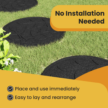 Stepping Stone 6 pcs Black Ø 44 x 2 cm Rubber