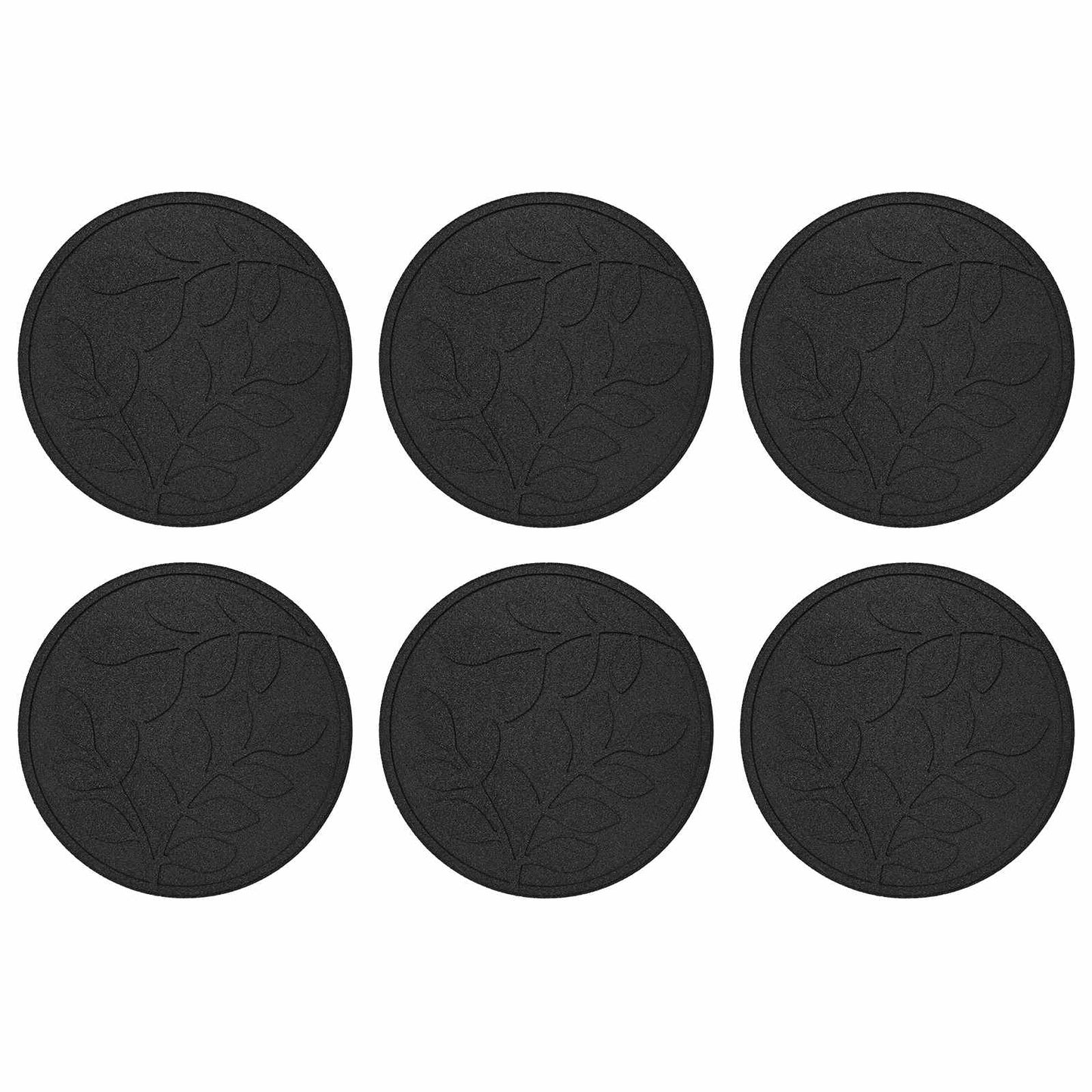 Stepping Stone 6 pcs Black Ø 44 x 2 cm Rubber